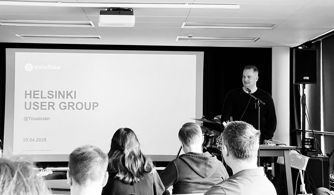 Mika Heino is the leader of the Snowflake user group in Helsinki, Finland